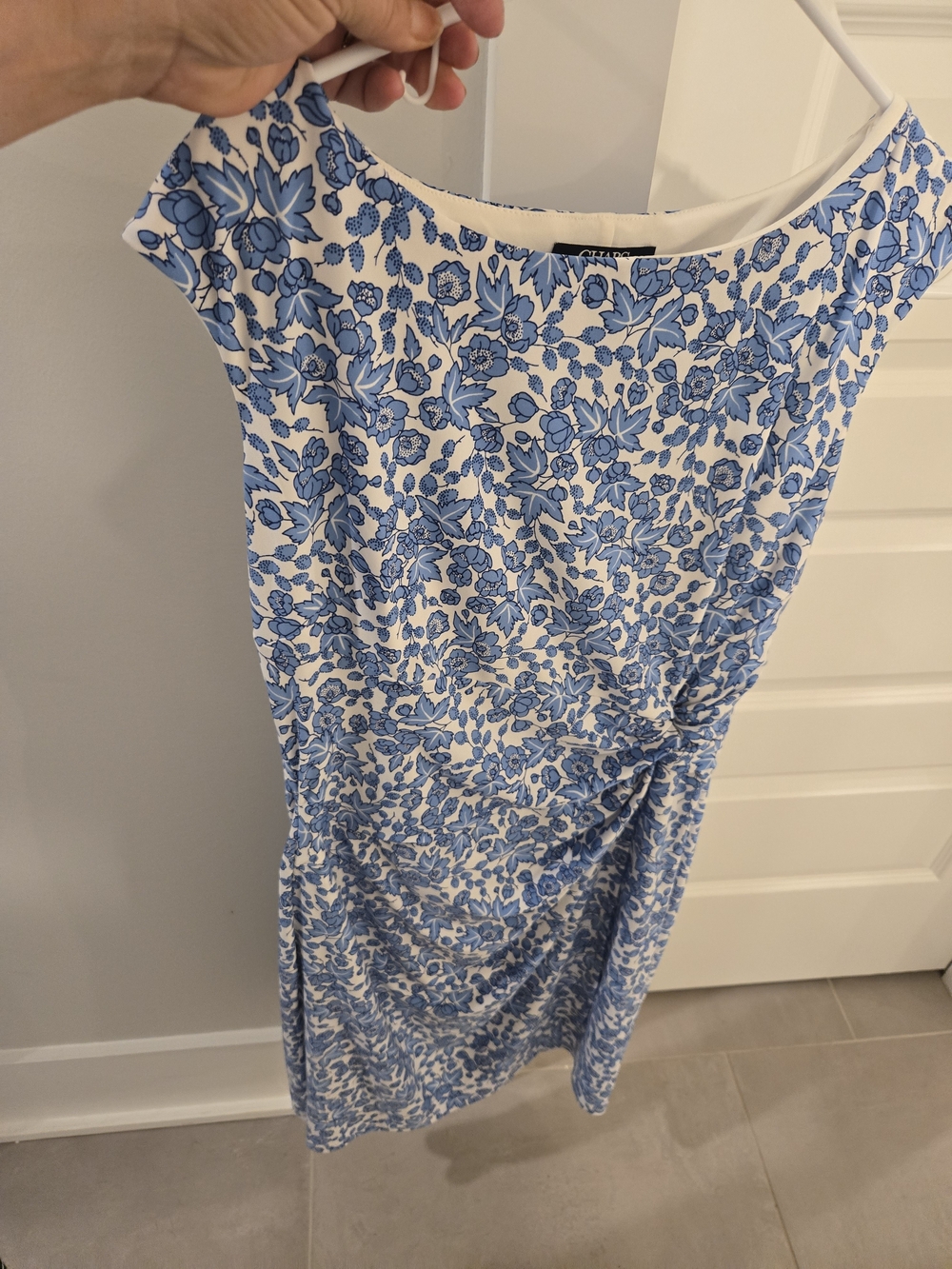 Chaps Blue and White Floral Midi Dress
